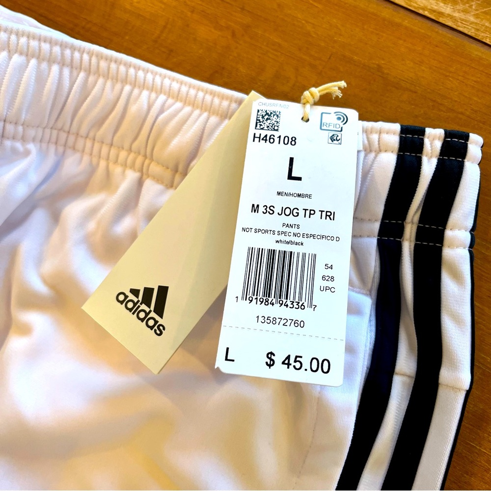 ADIDAS Essentials White 3-Stripes Track Suit - Picture 11 of 12